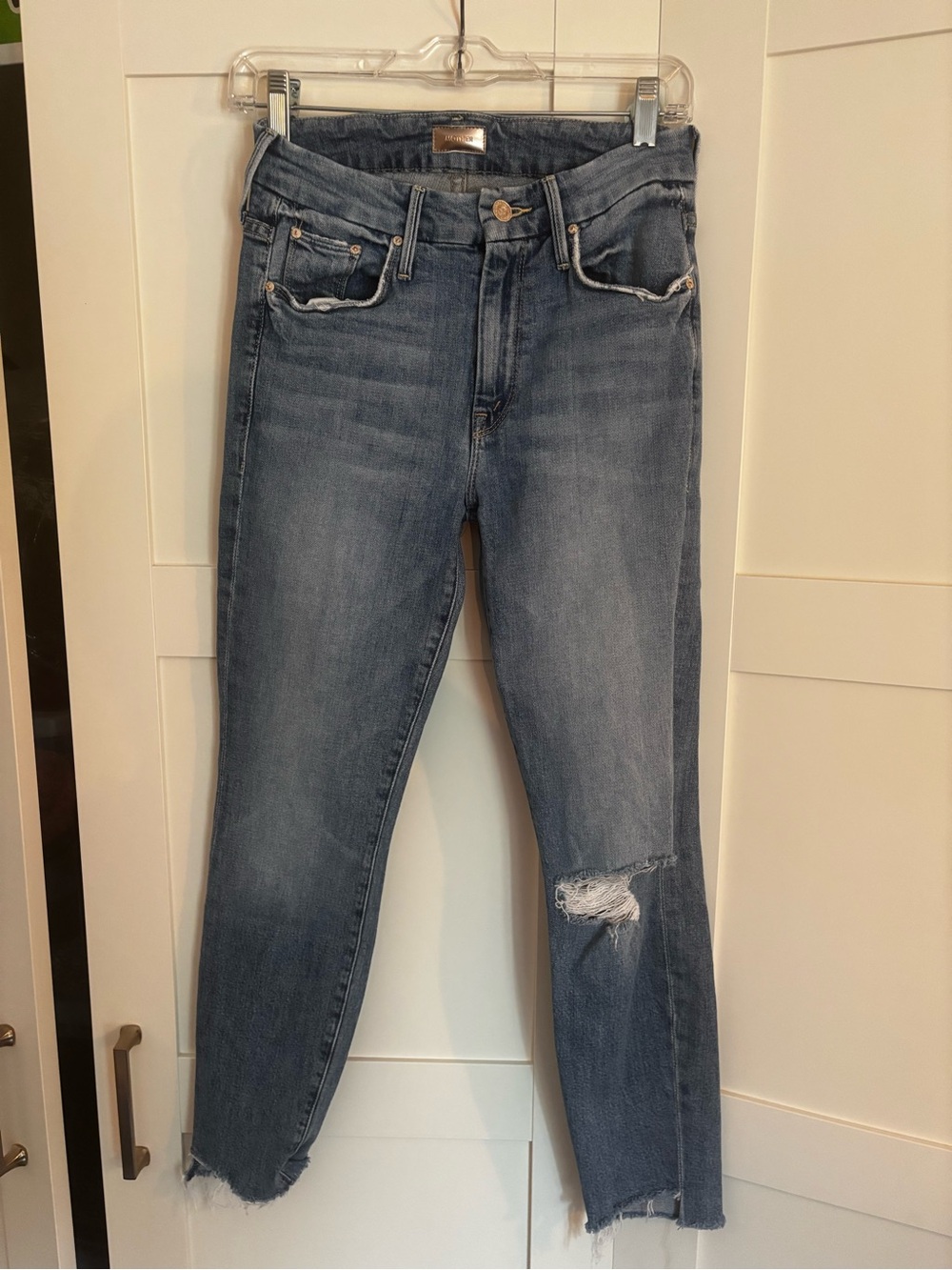 Mother The Looker Ankle Step Fray Distressed Jeans Size 26 Casual Chic